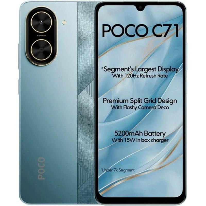 4GB+128GB POCO C71 ブルー Smartphone C71 128GB 4GB RAM Dual SIM Tela 6.88